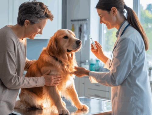 Tierarzt impft Hund – verantwortungsvolle Gesundheitsvorsorge.