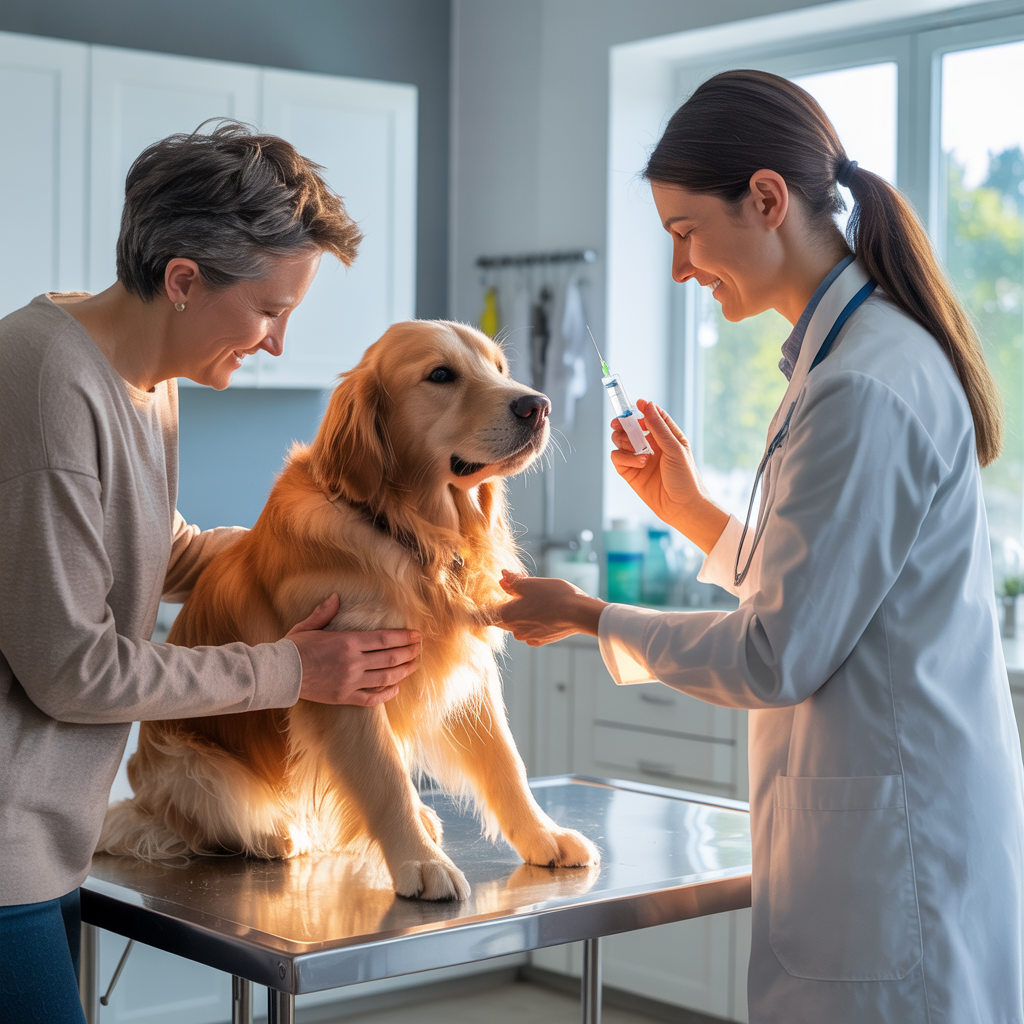 Tierarzt impft Hund – verantwortungsvolle Gesundheitsvorsorge.