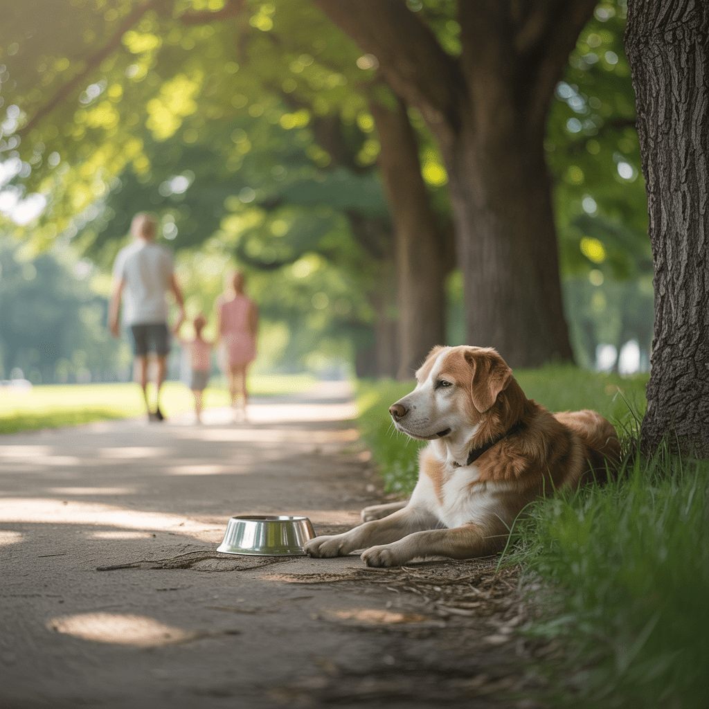 Trinkpause unterwegs mit Kind und Hund