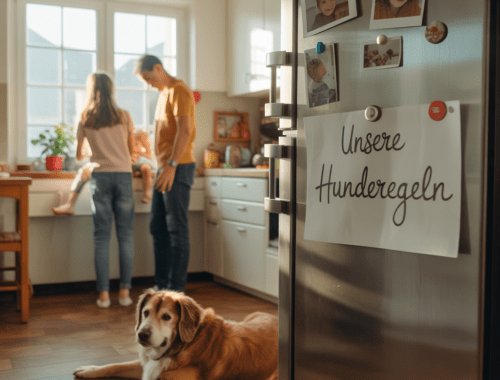 familie erstellt klare regeln fürs hundetraining im alltag