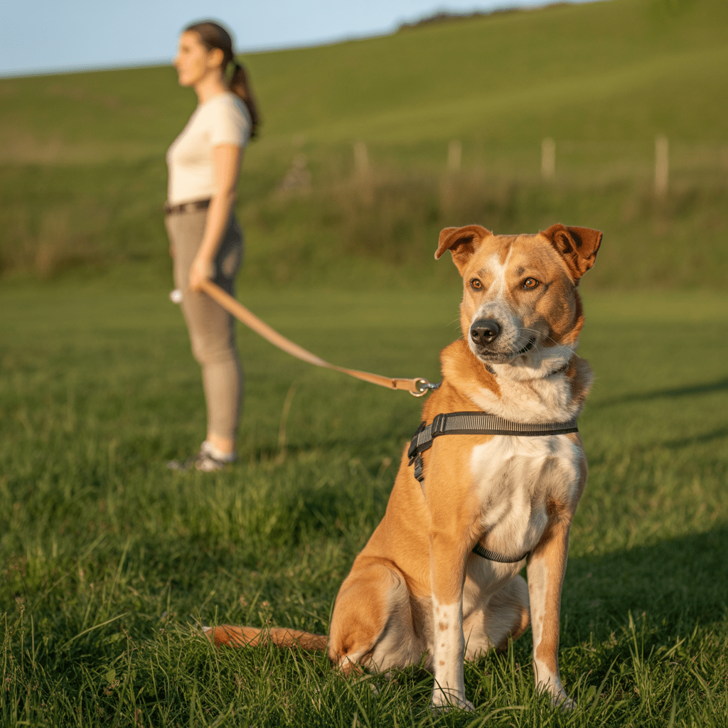 sicherer abstand im training mit schleppleine und geschirr