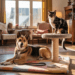 Hund und Katze erster sicherer Sichtkontakt im Haus