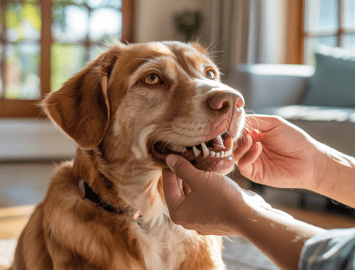 Hund Zahnpflege: ruhiger Maul-Check am Sofa